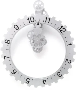Big Wheel Wall Clock Silver