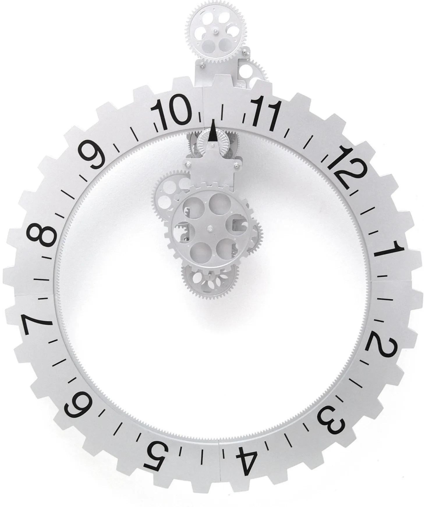 Big Wheel Wall Clock Silver