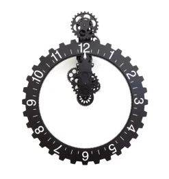 Black Big Wheel Wall Clock