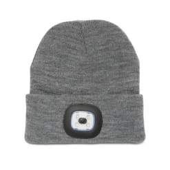 Bright LED Light Up Grey Beanie Hat