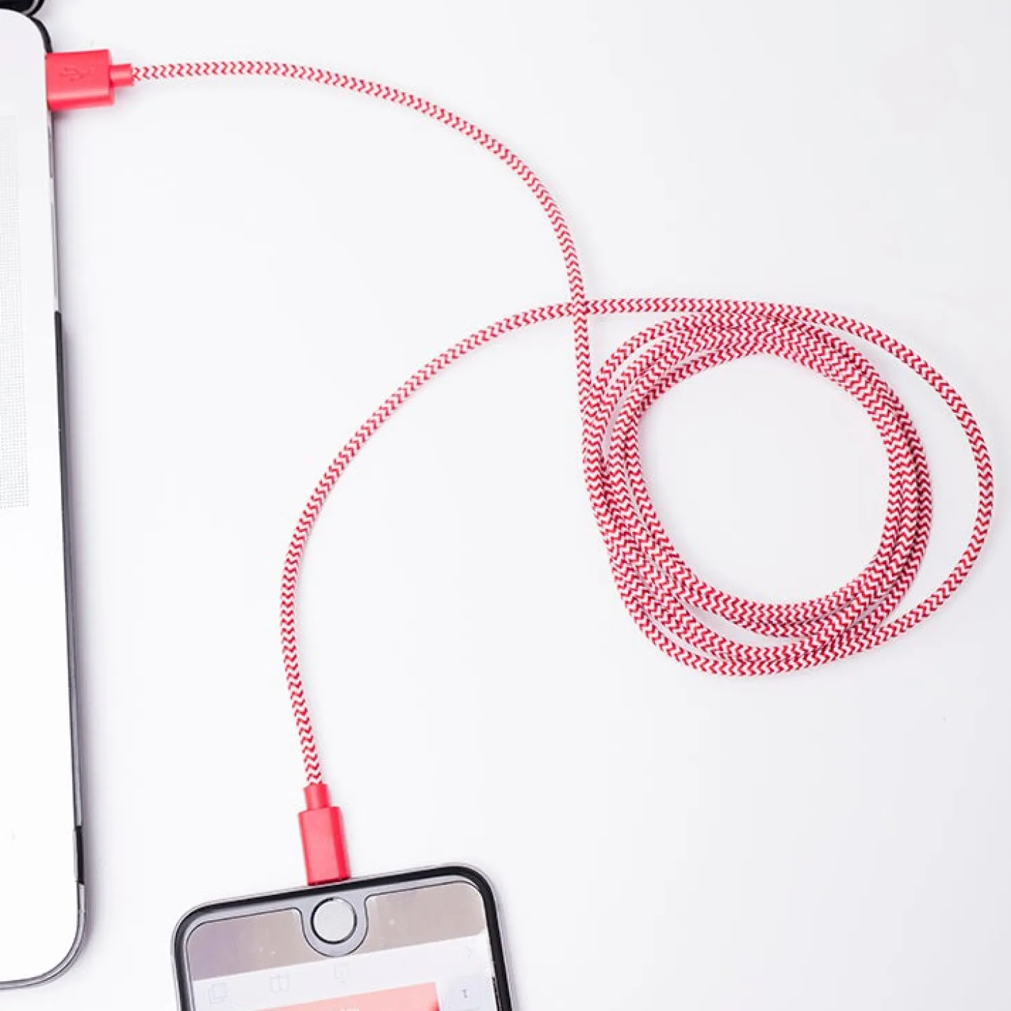 Chevron Cotton Bradied Charging Cord
