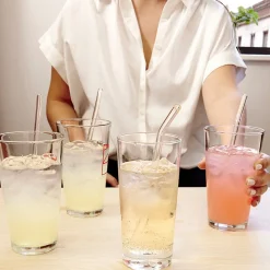 Clear Reusable Glass Straws