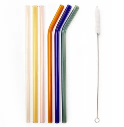 Colorful Reusable Glass Straws