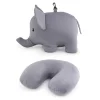 Elephant Zip & Flip Travel Pillow