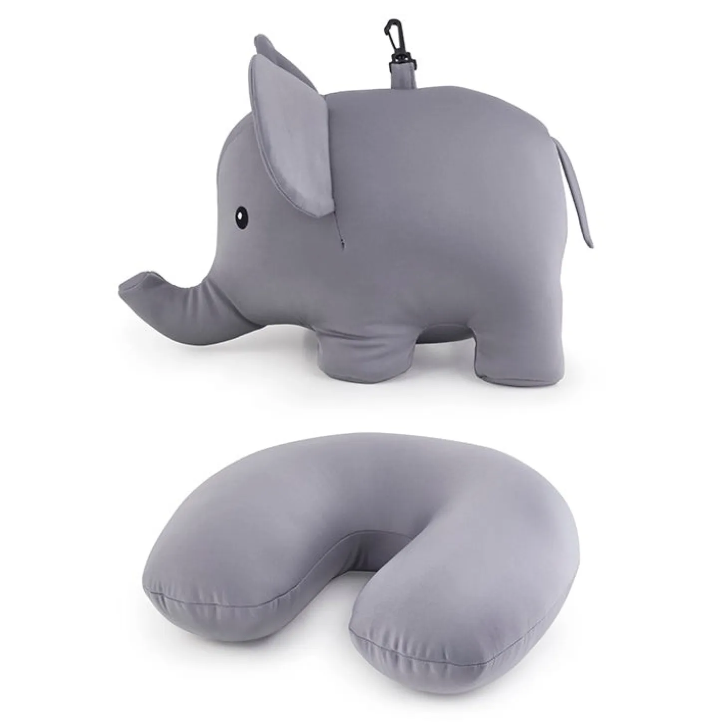 Elephant Zip & Flip Travel Pillow