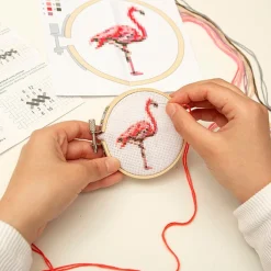 Flamingo Mini Cross Stitch Embroidery Kit