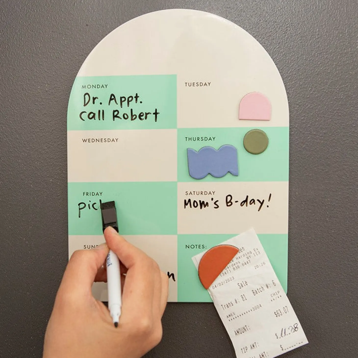 Inkerie Magnetic Dry Erase Weekly Memo Board