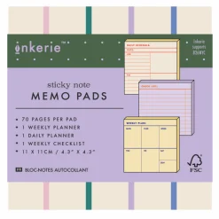 Inkerie Set of 3 Sticky Note Memo Pads