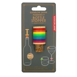 Rainbow Wine Rings and Stopper