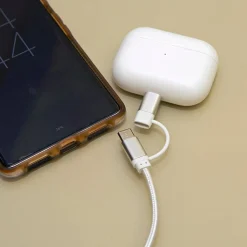 Silver 2-in-1 Braided Cable