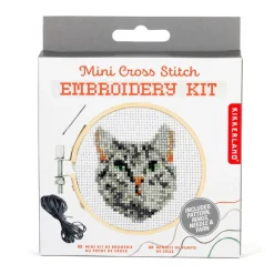 Tabby Cat Mini Cross Stitch Embroidery Kit