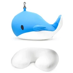 Whale Zip & Flip Travel Pillow