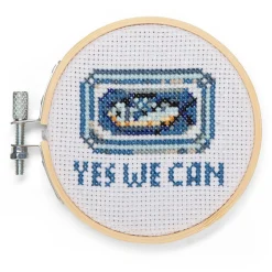 Yes We Can Sardine Mini Cross Stitch Embroidery