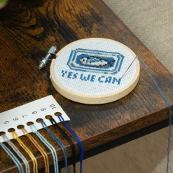 Yes We Can Sardine Mini Cross Stitch Embroidery